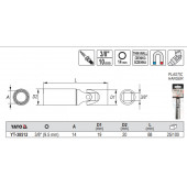 Головка YT-38512 свечная с шарниром 3/8", 14 мм, 12PT YATO