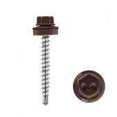 Саморез кровельный по дереву 4,8х35 мм, RAL 8017 (шоколадно-коричневый), уп 250шт. DAXMER