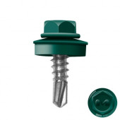 Саморез кровельный по металлу 5,5х25 мм, RAL 6005 (зеленый мох), уп 250шт. DAXMER