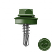 Саморез кровельный по металлу 5,5х19 мм, RAL 6002 (лиственно-зеленый), уп 250шт. DAXMER 