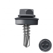 Саморез кровельный по металлу 5,5х19 мм, RAL 7024 (графитовый серый), уп 250шт. DAXMER