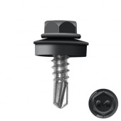 Саморез кровельный по металлу 5,5х19 мм, RAL 9005 (глубокий черный), уп 250шт. DAXMER