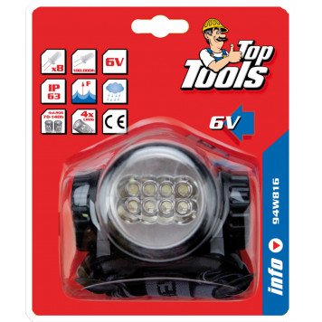 Фонарик 94W816 налобный, 8-диодный TopTools-1