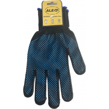 Перчатки 02Q0009-AL нейлоновые с ПВХ 15 класс, черные, S-L, 10/500 ALET-1