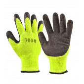 Перчатки акриловые зеленые рифленые утепленные