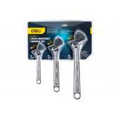 Набор DL006A-3 из 3-х разводных гаечных ключей 150,200,250 мм, Deli