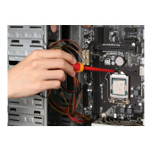 Отвёртка DL5141001 диэлектрическая до 1000В шлицевая 4х100 мм Deli