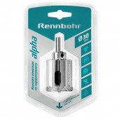 Коронка 676230 алмазная 30 мм с центрирующим сверлом по керамограниту и керамике "Rennbohr"