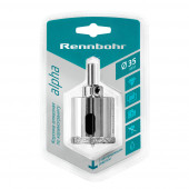 Коронка 676235 алмазная 35 мм с центрирующим сверлом по керамограниту и керамике "Rennbohr"