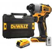 Шуруповёрт DCF840E1T-XJ бесщеточный импульсный 18В XR 1х1.7 А/ч POWERSTAK (без ЗУ) DEWALT