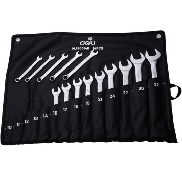 Набор DL130014B комбинированных ключей 14шт, Deli-1