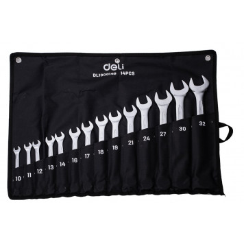 Набор DL130014B комбинированных ключей 14шт, Deli