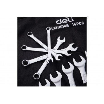 Набор DL130014B комбинированных ключей 14шт, Deli-4