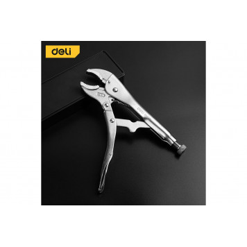 Клещи DL0381 зажимные с полукруглыми губками 250мм, Deli-1