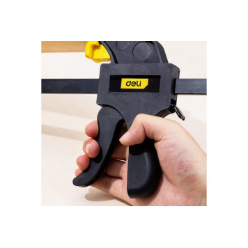 Струбцина DL110136 900x70мм пистолетная быстрозажимная, Deli-4