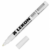 Маркер LEKON 011902 с нитроэмалью 2 мм, белый, уп 12 шт