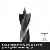 Набор сверл 108733 по дереву 3-8 мм, 10 шт. Einhell