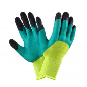 Перчатки нейлоновые салатовые (с черными пальцами)