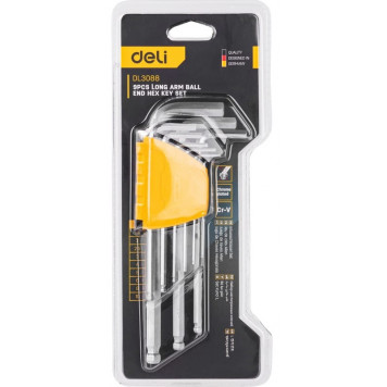 Ключи DL3088 шестигранные с шаром, набор из 9 шт. (1,5-10 мм) Deli-1