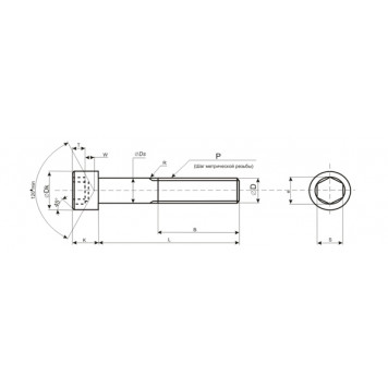 Болт с внутренним шестигранником 8х60 мм, уп 50шт.-1