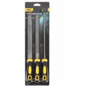 Набор DL352083 напильников 3шт инструментальная сталь T12, обрезиненная рукоятка Deli