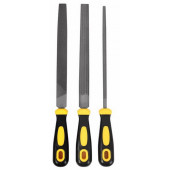 Набор DL352083 напильников 3шт инструментальная сталь T12, обрезиненная рукоятка Deli