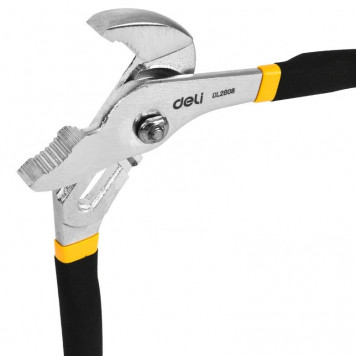 Клещи DL2608 переставные 200мм, диапазон раскрытия 5-35мм, прорезиненная рукоять Deli-1