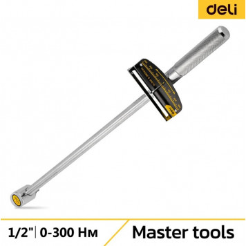 Ключ DL300 динамометрический 0-300Нм, 1/2" длина 480мм Deli