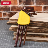 Ключи DL230709G н-р шестигранных с шаром удлиненных 9шт размеры 1,5,2,2,5,3,4,5,6,8,10мм Deli