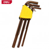 Ключи DL230808G н-р шестигранных сверхдлинных 9шт размеры 1,5,2,2,5,3,4,5,6,8,10мм Deli