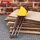 Ключи DL230809G н-р шестигранных с шаром сверхдлинных 9шт размеры 1,5,2,2,5,3,4,5,6,8,10мм Deli