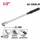 Ключ DL-YN-60300 динамометрический 60-300Нм, 1/2"72 зуба Deli