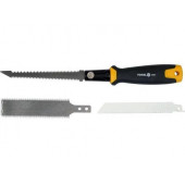 Ножовка 28401 по дереву и гипсокартону ПВХ 310мм с 3 сменными полотнами VOREL