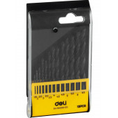 Набор сверл по металлу HSS (1,5-6,5мм, 13 шт) Deli DH-MHZ013-ED1 пластиковый кейс