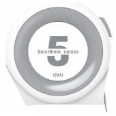Рулетка H8105 "Home Series White" 5м х 19мм, клипса, шнурок, эксклюзивный дизайн Deli