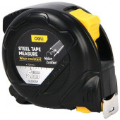 Рулетка DL9005P 5мх19мм с двойным фиксатором, нейлон, противоударная, клипса, ремешок Deli