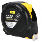 Рулетка DL9010P 10мх25мм с двойным фиксатором, нейлон, противоударная, клипса, ремешок Deli