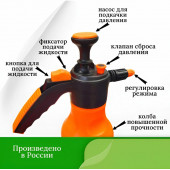 Опрыскиватель пневматический ручной "Гардения" 1,0л (с клапаном сброса давления)