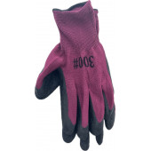 Перчатки нейлоновые YQ-3 с вспененным латексным покрытием черно-красные 12/720