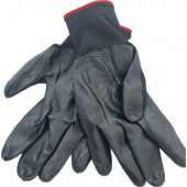 Перчатки нейлоновые YQ-16 с латексным покрытием черные 12/960