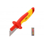 Нож DL515185 электрика диэлектрический прямой155мм,нержавеющая сталь, сертификат Deli