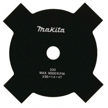 Нож B-14118 для газонокосилки 4 зубьев, 230 мм MAKITA Нож B-14118 для газонокосилки 4 зубьев, 230 мм MAKITA