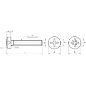 Винт DIN 7985 полусфера, полная резьба 3х35 мм, уп 250шт.