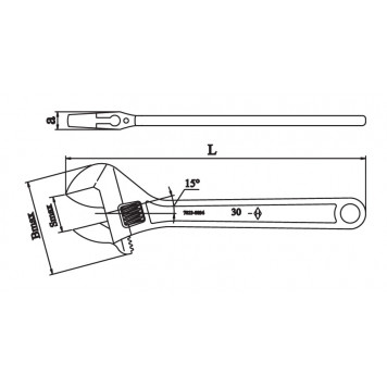 Ключ разводной 375 мм КР-46 НИЗ-1