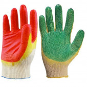 Перчатки Х/Б с 2-ым латексным покрытием (зелёные), в индивид. упаковке