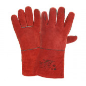 Перчатки сварщика красные замшевые длинные