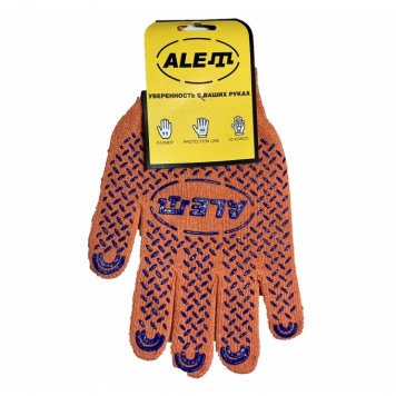 Перчатки ALET 10 размер с рисунком ПВХ оранжевые