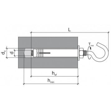 Анкер LHS с полукруглым крюком 8х85 мм, уп 25шт. Wkret-1
