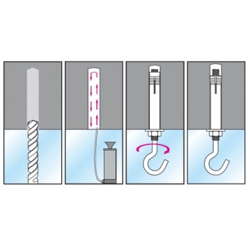 Анкер LHS с полукруглым крюком 8х85 мм, уп 25шт. Wkret-2