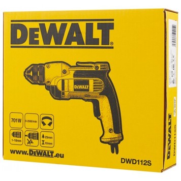 Дрель DWD112S-KS безударная 701 Вт, быстрозажимной патрон 10 мм DEWALT-4